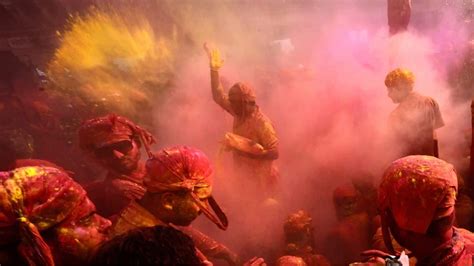 Holi 2023 Women With Sticks Perform Indian Festival Ritual