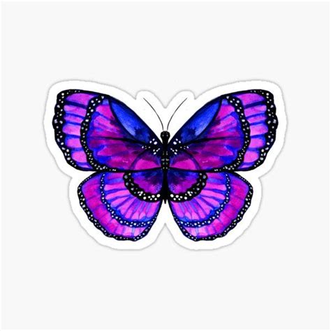 Purple Butterfly Watercolor Sticker For Sale By Sebastian Grafmann Butterfly Watercolor