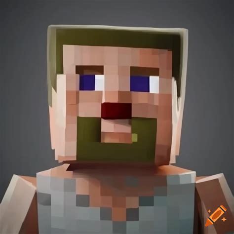 Realistic Minecraft Steve Block Head On Craiyon