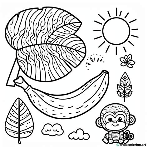 Coloriage d une banane pour la maternelle à Télécharger ou à Imprimer