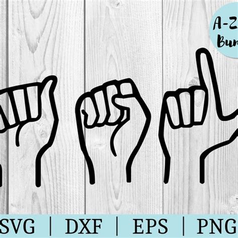 ASL I Love You SVG Sign Language Clipart Cut File ASL Etsy