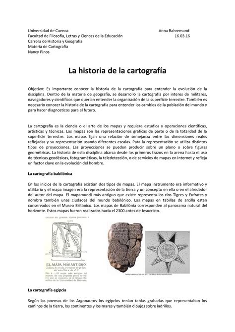 La Historia De La Cartografia Universidad De Cuenca Anna Bahremand