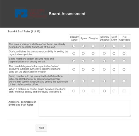 Board Self Assessment Form Template Jotform