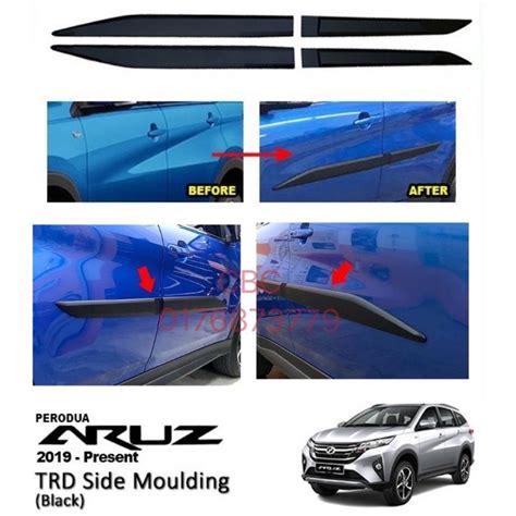 Perodua Aruz Abs Door Side Body Moulding Molding Protector Black