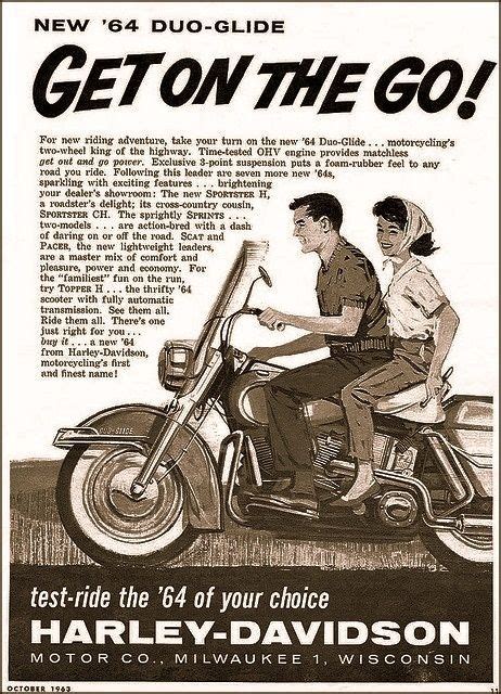 1964 Harley Davidson Ad Vintage Harley Vintage Harley Davidson