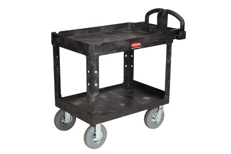 Rubbermaid Utility Cart Pneumatic Wheels Shelf Cart