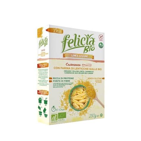 Felicia Bio Caserecce Lenticchie Gialle Con Riso Integrale G