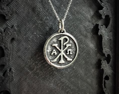 Chi Rho Ancient Coin Replica Silver Pendant Etsy