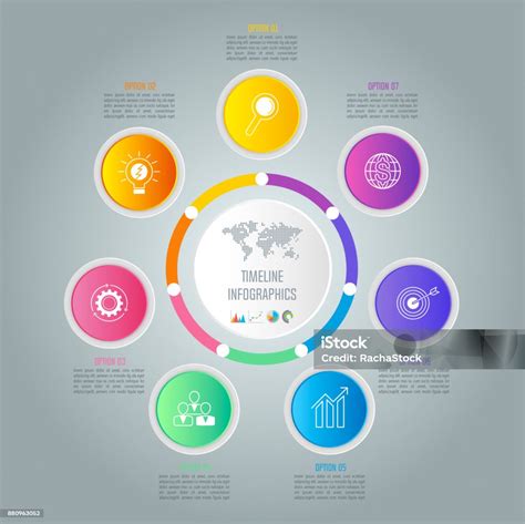 Konsep Kreatif Untuk Infografis Dengan 7 Opsi Bagian Atau Proses Ikon