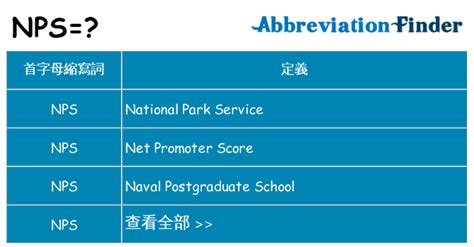 NPS是什麽意思?