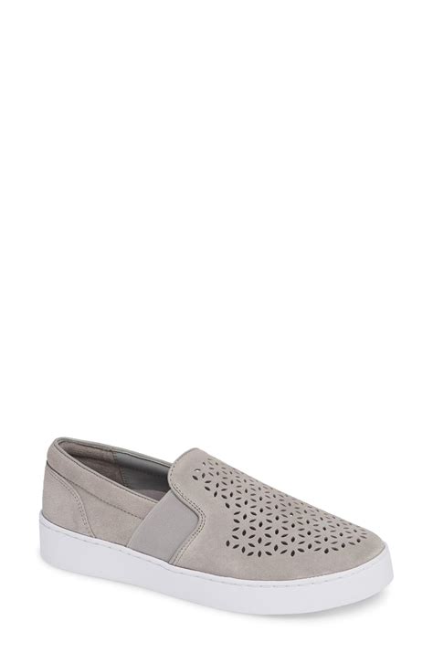 Vionic Women S Kani Perforated Slip On Sneakers In Gray Lyst