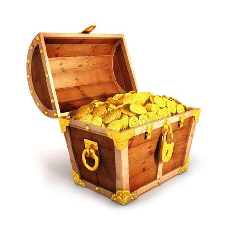 3d Golden Treasure Chest Stock Illustration Image Of Discovery 33297813