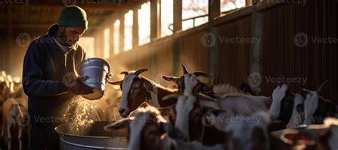 AI generated Farmer feeding animals Generative AI 44527364 Stock Photo at Vecteezy