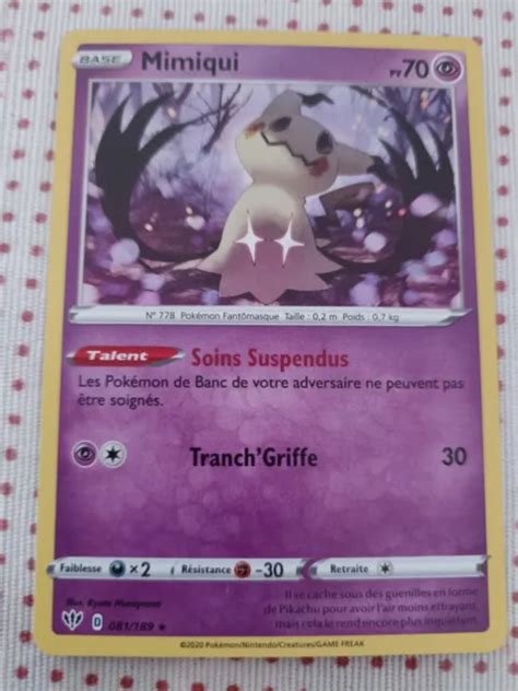 Carte Pok Mon Mimiqui Holo Rare T N Bres Embras Es Fr Neuf Eur