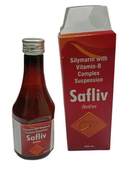 Safliv Silymarin With Vitamin B Complex Suspension For Liver 200 Ml