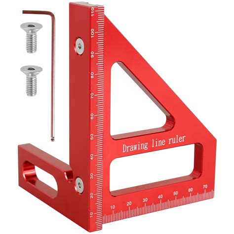 Adifare Woodworking Square Protractor Aluminum Alloy 45 90 Miter