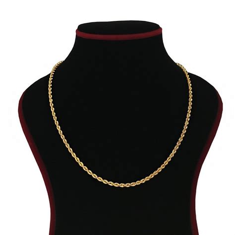 Showroom Of 22 Kt Hallmark Real Solid Yellow Gold Silken Rope Necklace