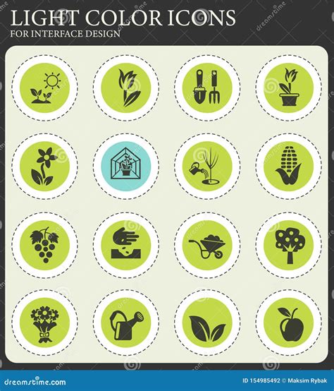 Sistema Del Icono De Las Herramientas De Las Plantas Ilustraci N Del