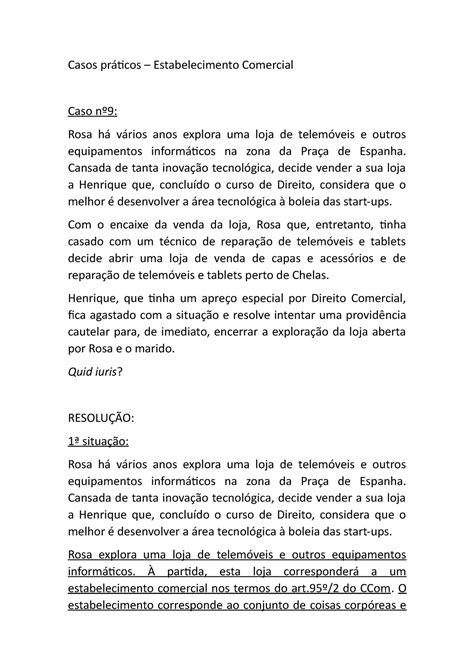 Caso N Resolu O Materiais De Estudo Fdul Apontamentos Casos