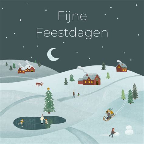 Kerstkaart Kerstdorpje Winterlandschap Kaartje Go