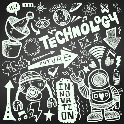 Technology Doodle Drawing Collectionhand Drawn Vector Doodle I