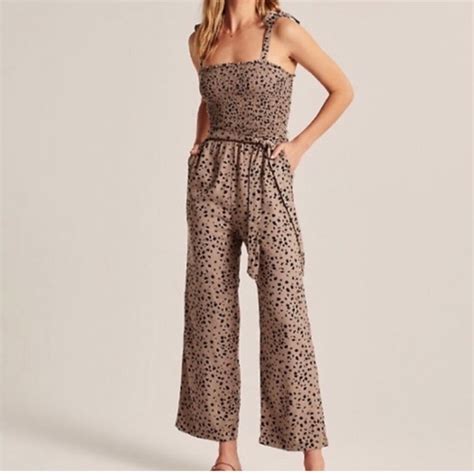 Abercrombie Fitch Pants Jumpsuits Af Smocked Wide Leg High