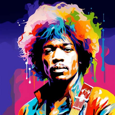 Premium Ai Image Jimi Hendrix Wpap Portrait