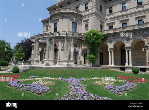 Garden Of Breakers Mansion In Newport Rhode Island Stock Photo Alamy