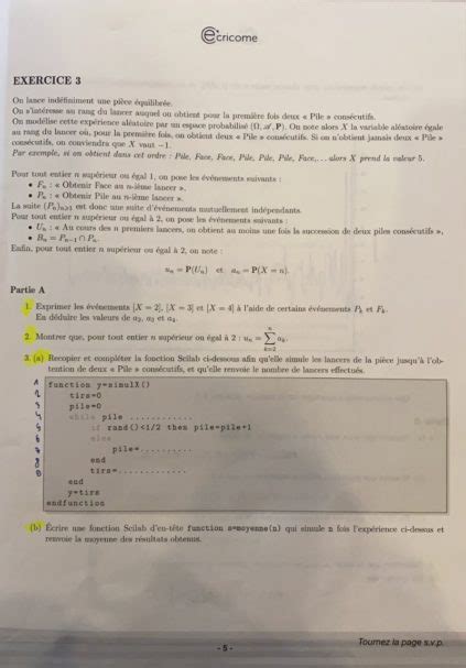 Sujet de maths Ecricome ECE 2021 Major Prépa