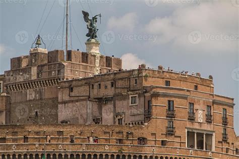 The Mausoleum Of Hadrian Known As The Castel Sant Angelo In Rome