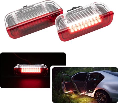 2pcs Luci Di Cortesia LED Luci Porta Bianco Rosso Luci Per Portiera