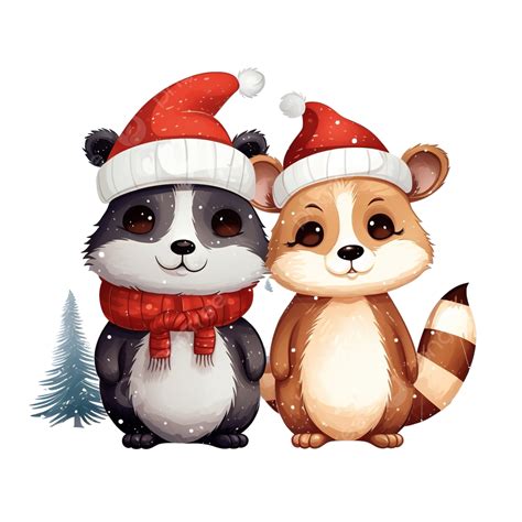 Cartão De Natal Lindo Desenho Animado Gato Panda E Rato Na Alfândega