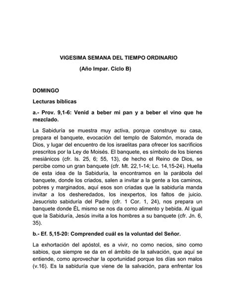 Lectura Orante Xx Semana Del Tiempo Ordinario Fr Julio C Sar Gonz Lez