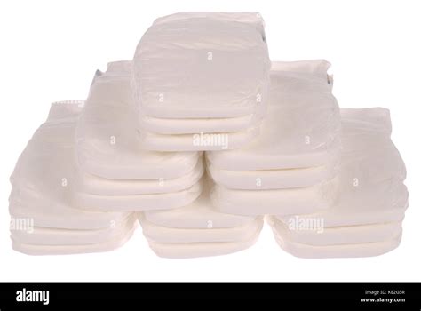 Stack Of Baby Diapers On White Clipping Path Included Stock Photo Alamy