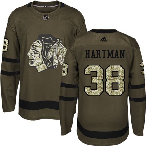 2017-18 Chicago Blackhawks #38 Ryan Hartman Authentic Green Salute to ...