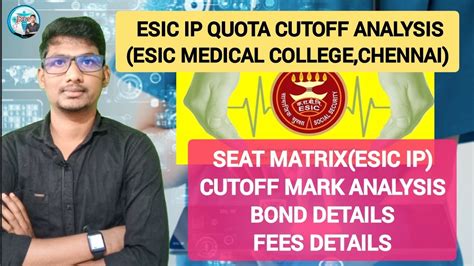 Esic Ip Quota Expected Cutoff Esic Medical College Chennai Bond