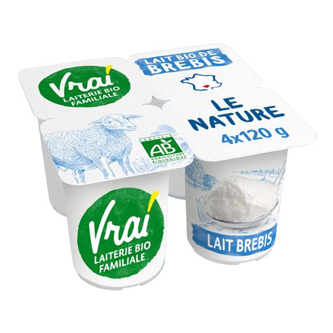 Vrai Yaourt Nature Au Lait Bio De Brebis X G Pas Cher Prix Auchan