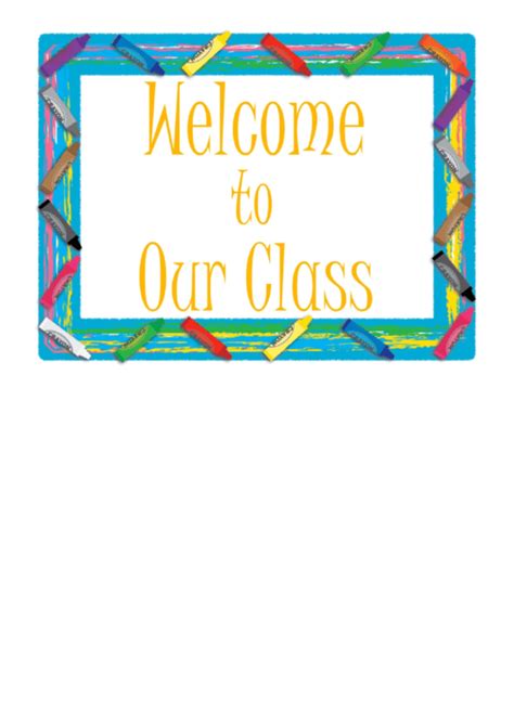 Welcome To Our Class Sign printable pdf download