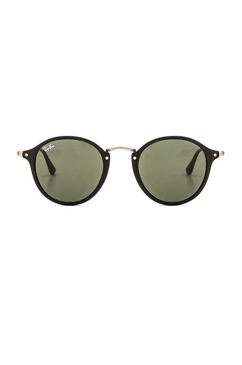 Ray Ban Round Fleck In Black And Green Classic G 15 Revolve