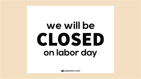 Labor Day closed sign - Download Free Printable Sign PDF