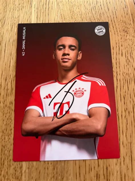 JAMAL MUSIALA HANDSIGNIERTE Autogrammkarte FC Bayern München 2023 2024