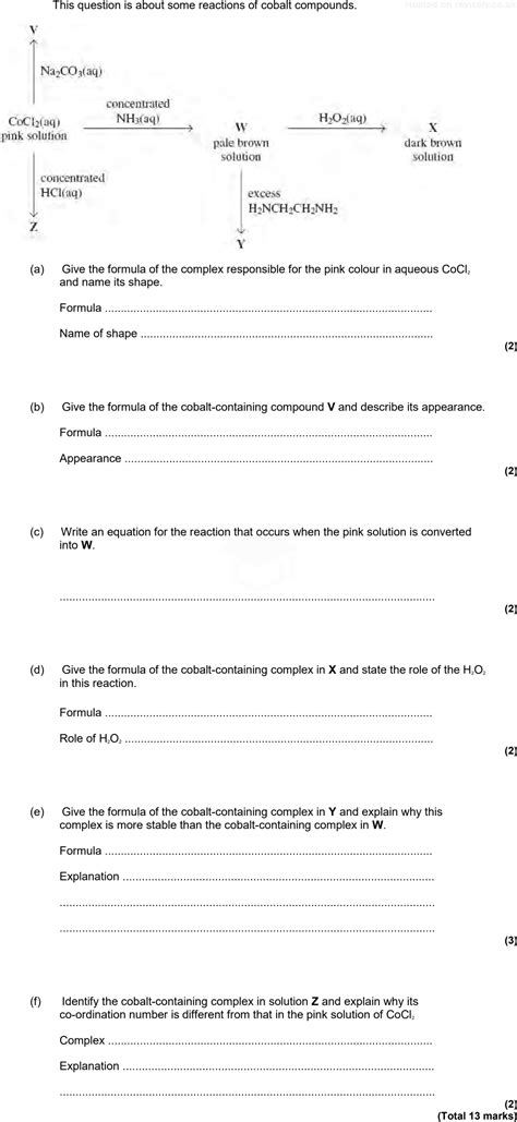 Formation Of Coloured Ions Questions Revisely