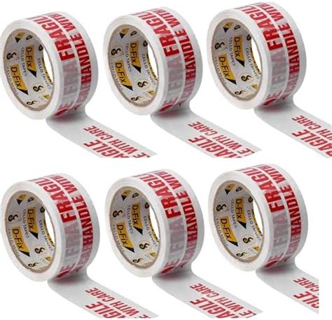 D Fix Pack Of Fragile Printed Cello Tape Inch Mtr Micron