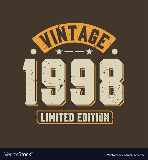 Vintage 1998 limited edition 1998 retro Royalty Free Vector