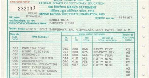 Vky Malik: Class 12th CBSE Boar Marksheet