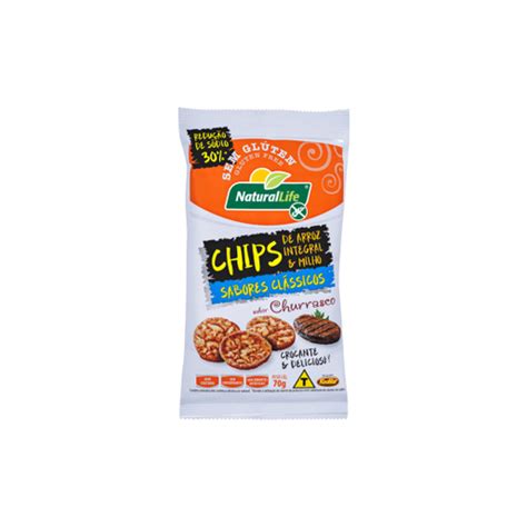 Chips De Arroz Integral E Milho Churrasco 70g Natural Life Submarino