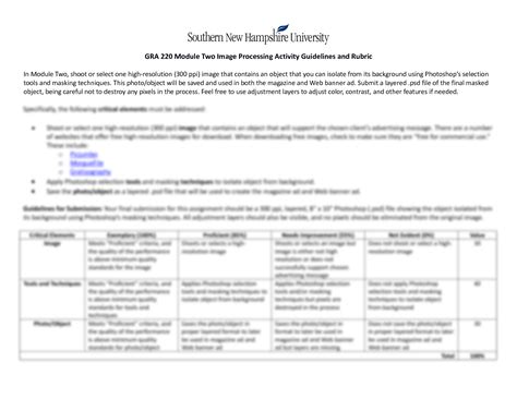 SOLUTION Gra 220 Module Two Image Processing Activity Guidelines And