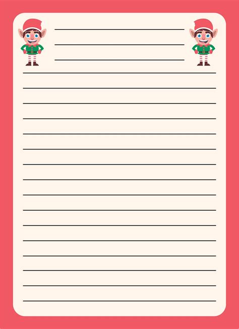 Christmas Elf Writing Paper 15 Free Pdf Printables Printablee