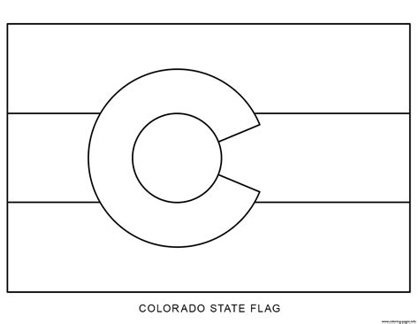 Colorado Flag Us State Coloring Page Printable