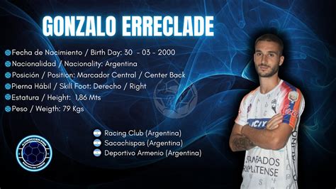 Gonzalo Errecalde Marcador Central Center Back Vs